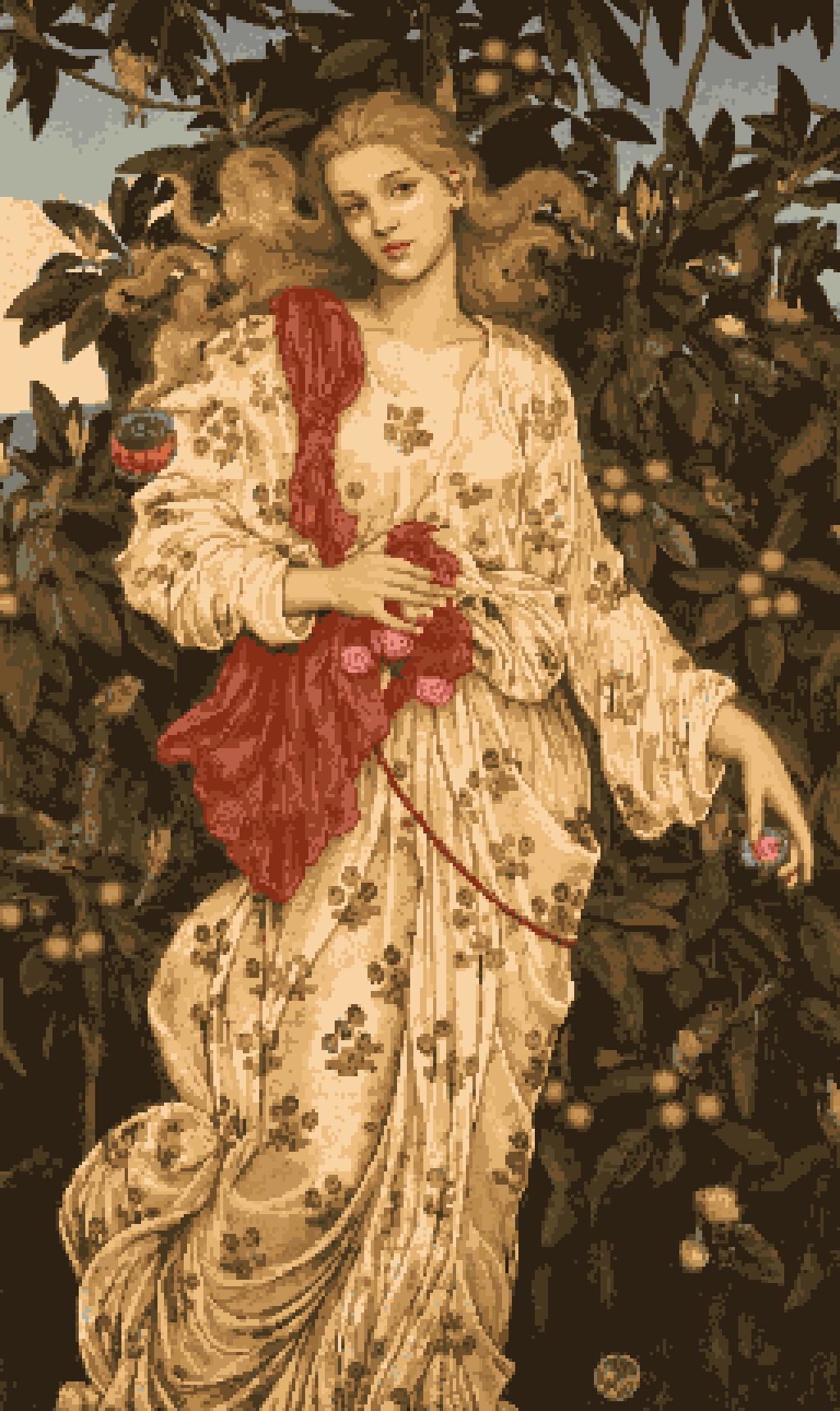 Flora painting portrait